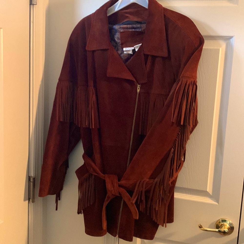 Coat-Leather Rust colored Coat
